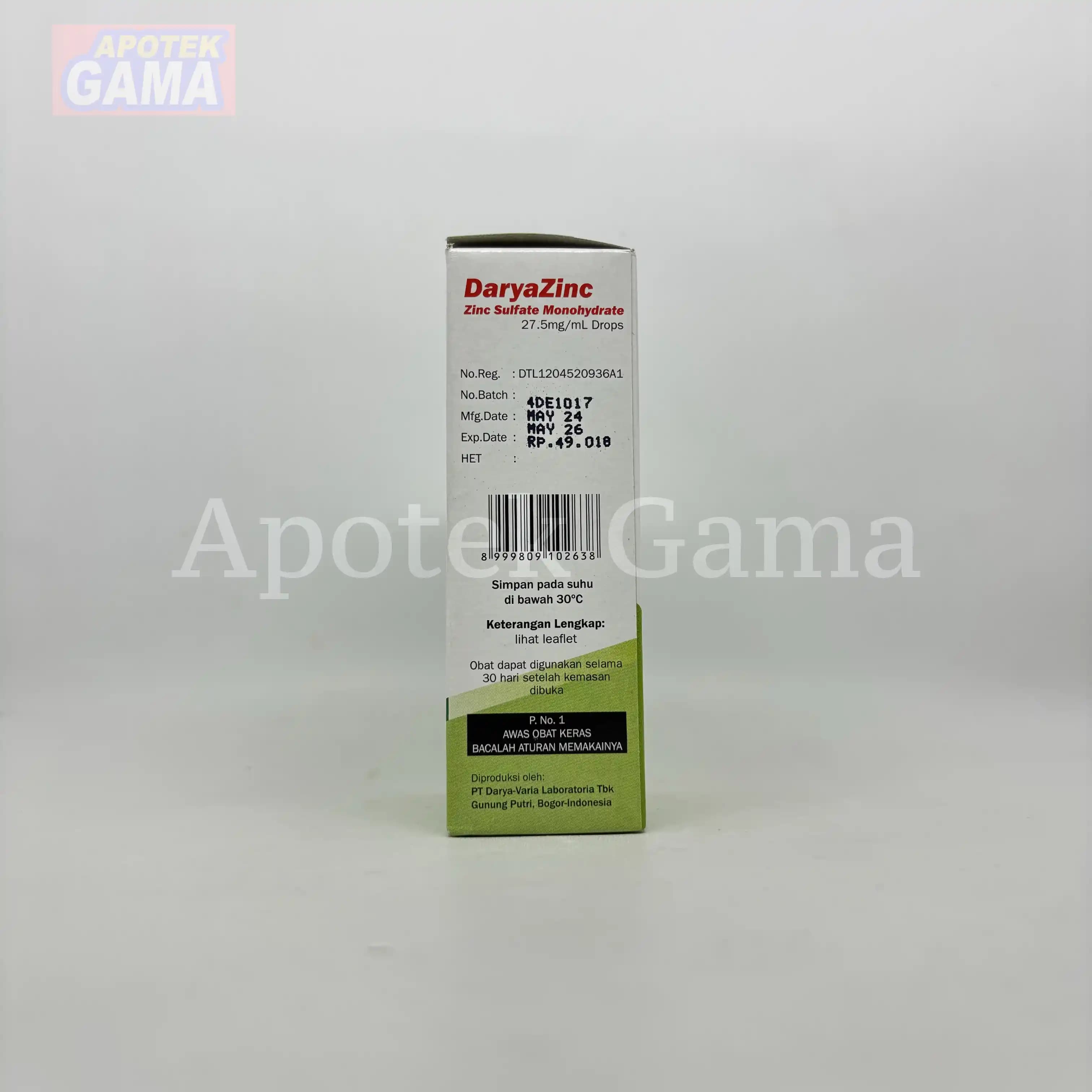 DARYAZINC DROP 27.5MG/ML 2