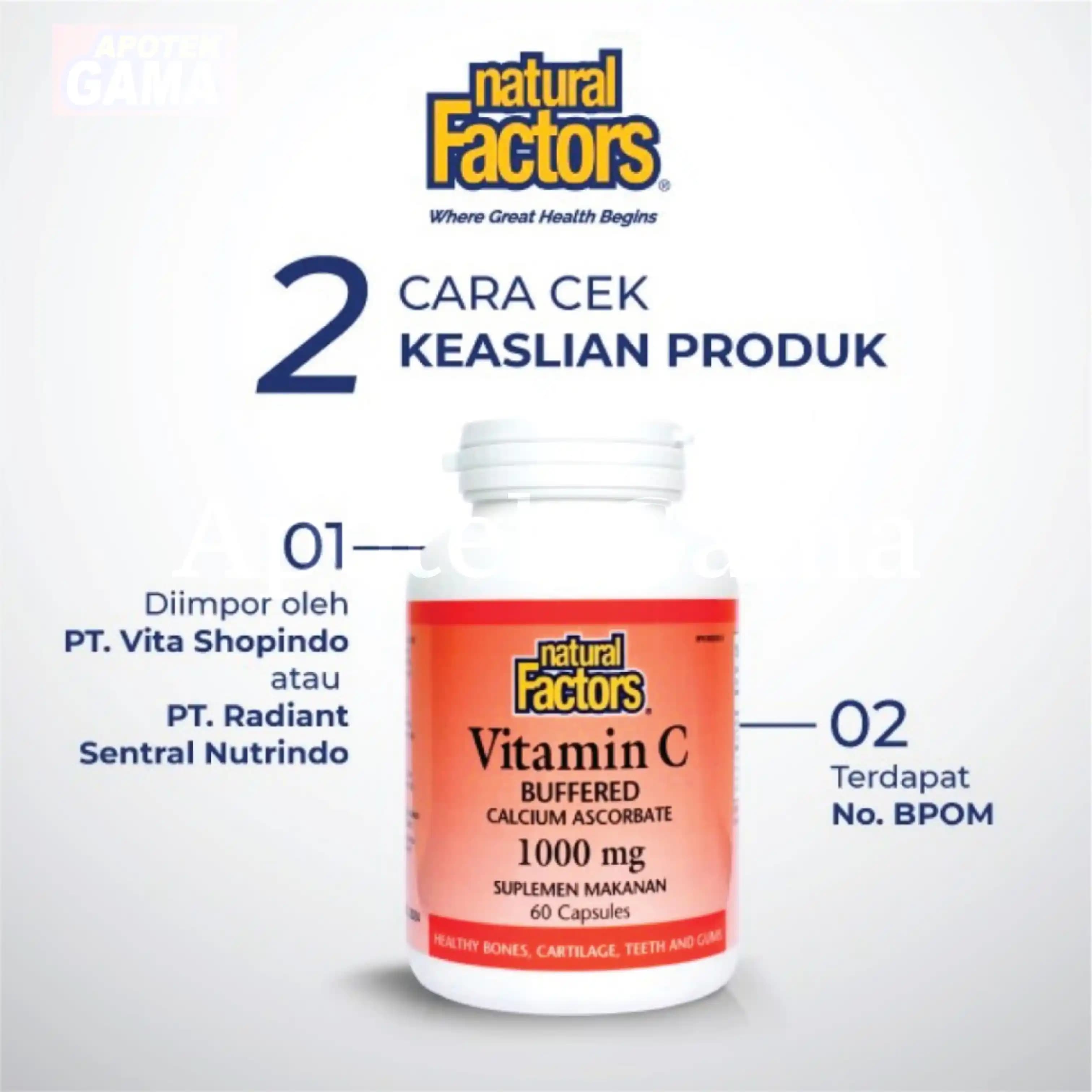 NATURAL FACTORS VIT C BUFFERED 1000MG 60S 2