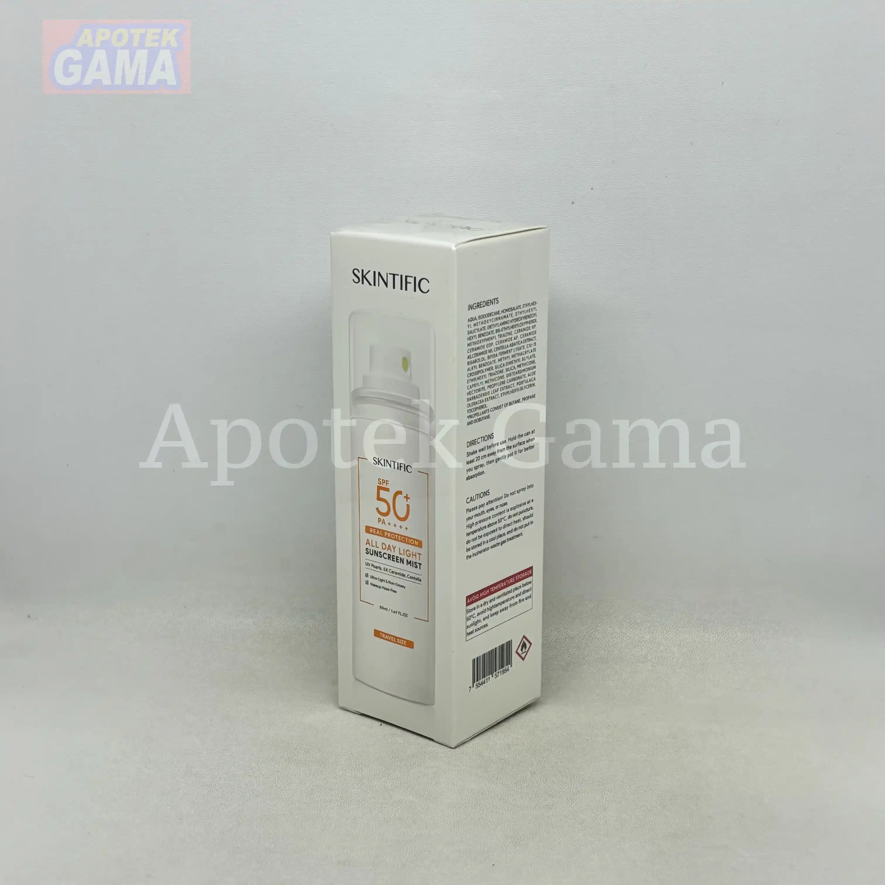 SKINTIFIC ALL DAY LIGHT SUNSCREEN MIST SPF 50+ 50ML 4