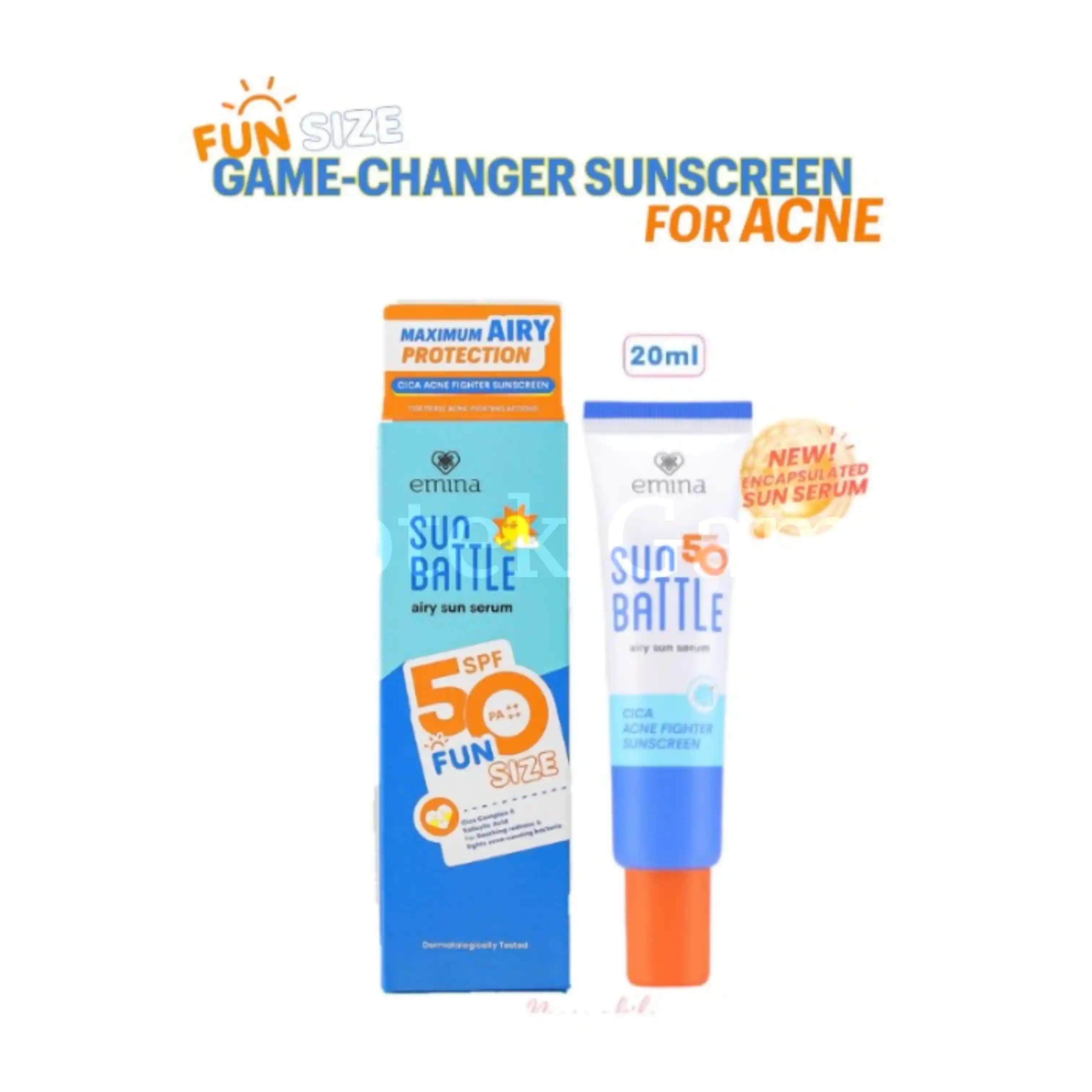 EMINA SUN BATTLE CICA ACNES FIGHTER SUNSCREEN SPF 50 PA+ 30 ML