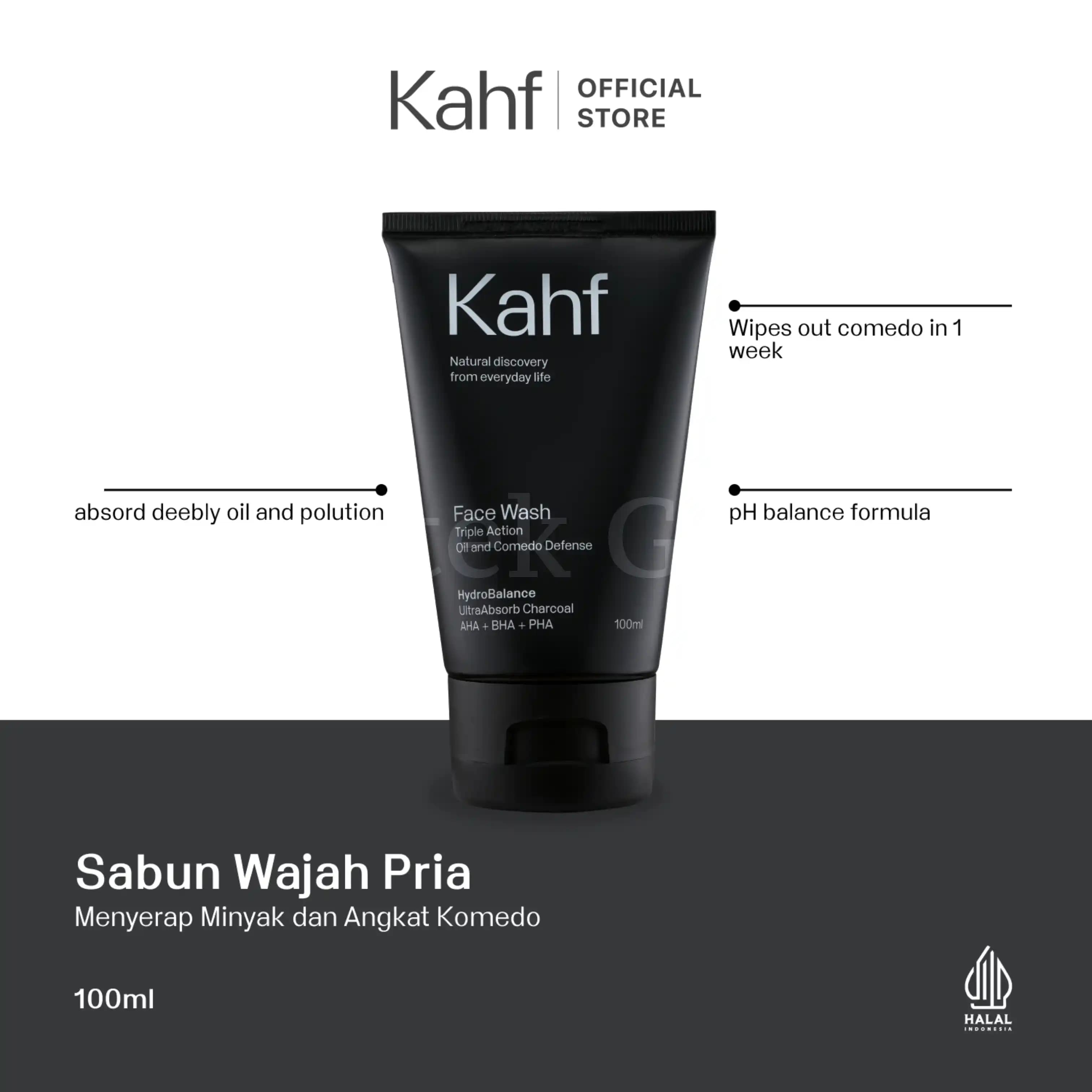KAHF TRIPLE ACTION OIL AND COMEDO DEFENSE FACE WASH 100ML