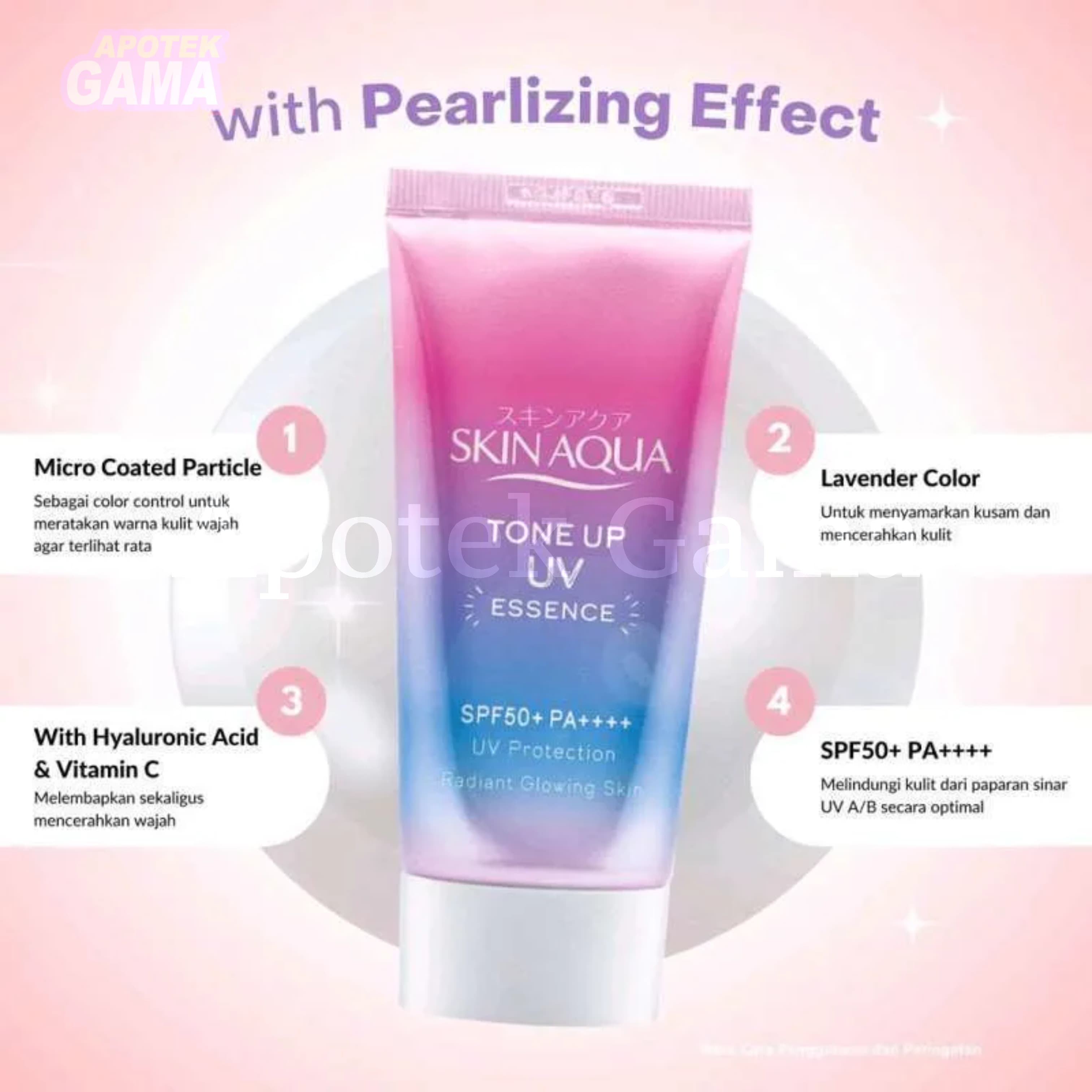 SKIN AQUA TONE UP UV ESSENCE LAVENDER SPF 50+ PA+ 40 GR