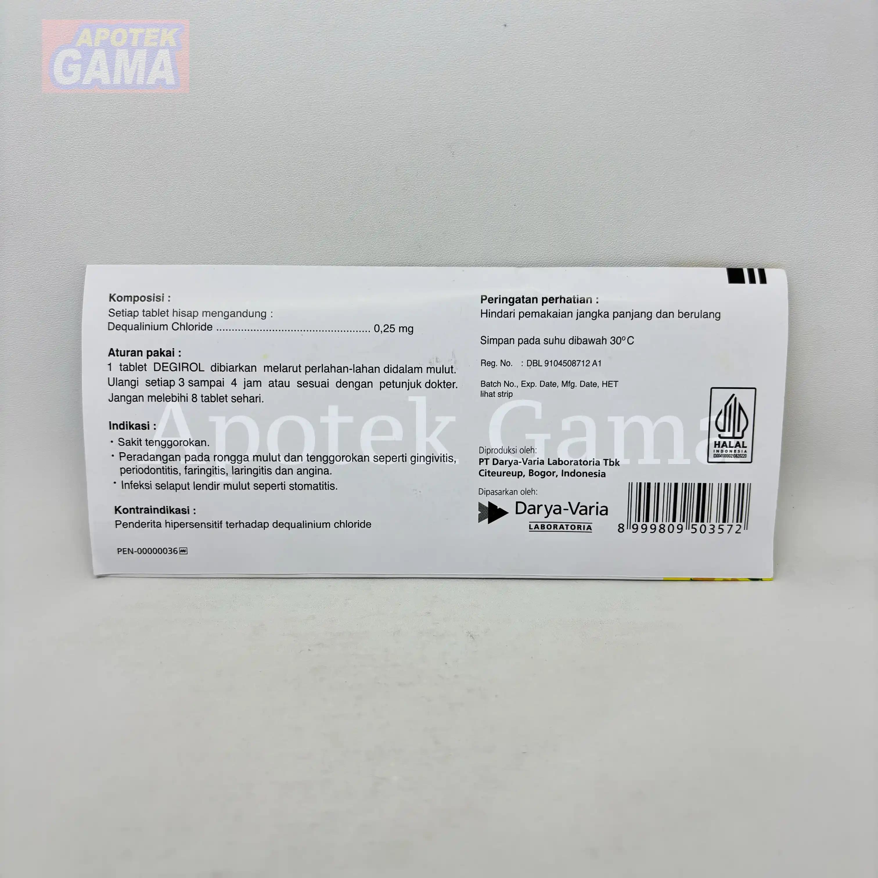 DEGIROL LOZ 100 TAB 3