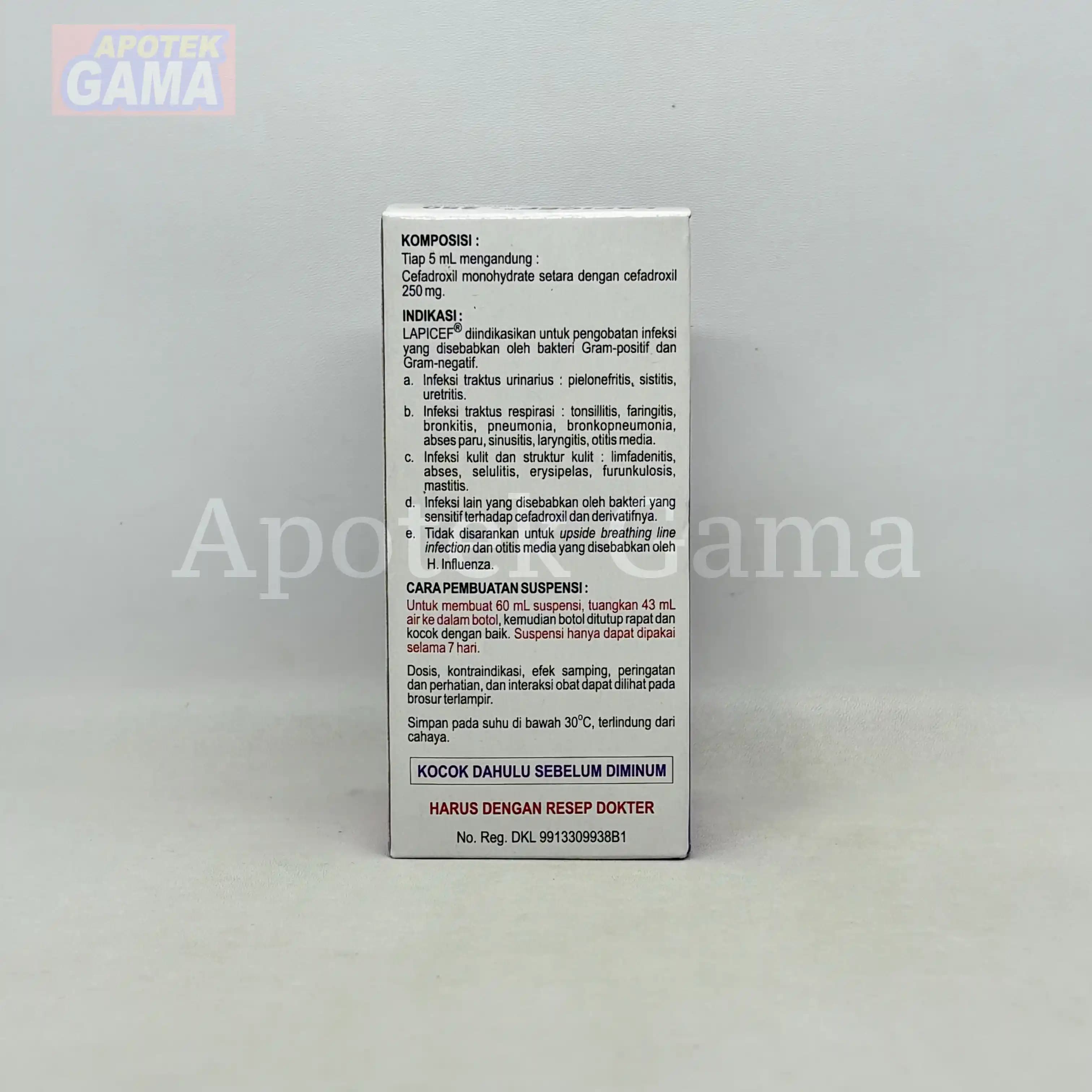 LAPICEF-250 DS 60 ML 5