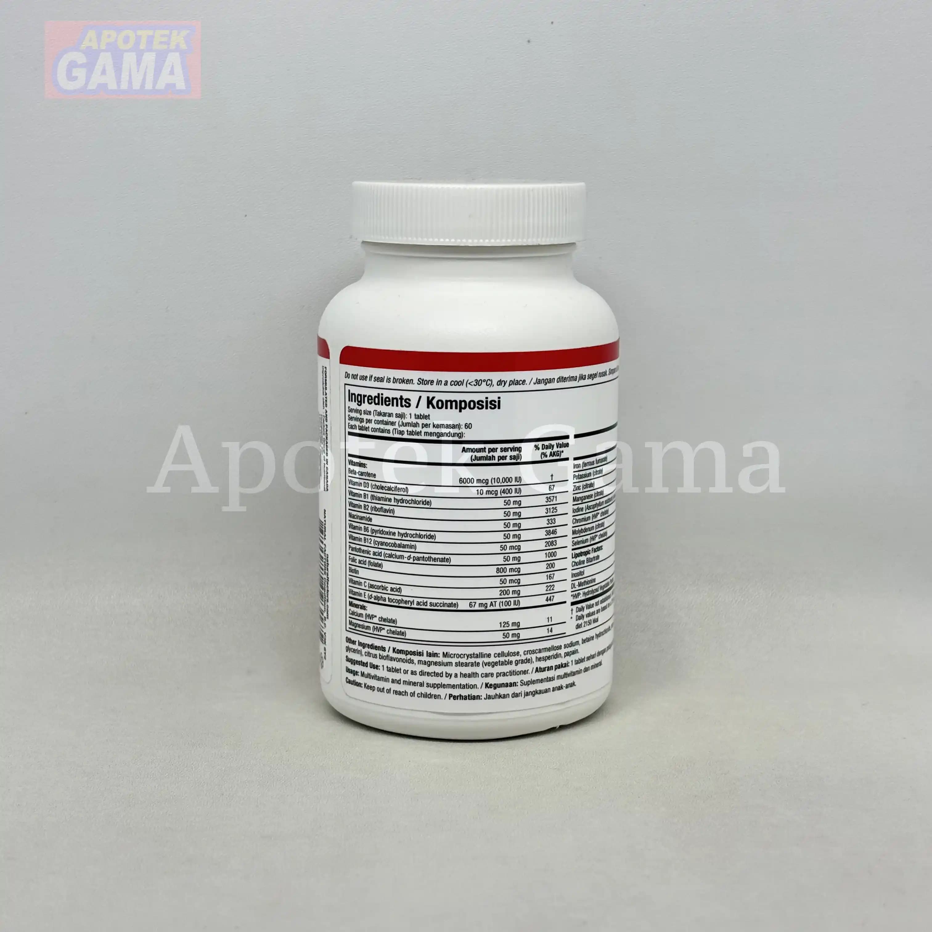 NATURAL FACTORS HP MULTIVITAMIN&MINERAL 60S