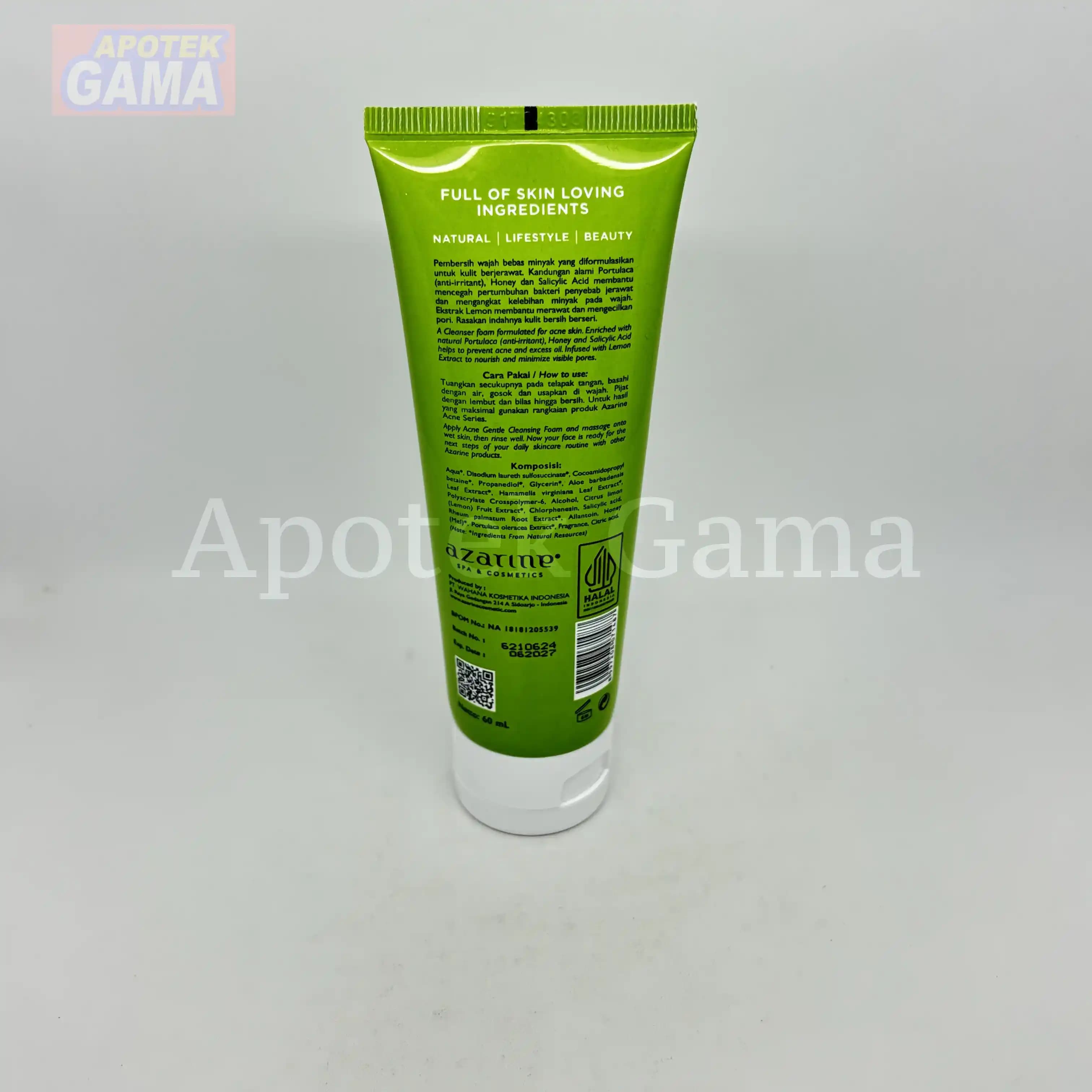 AZARINE ACNE GENTLE CLEANSING FOAM 60ML 3