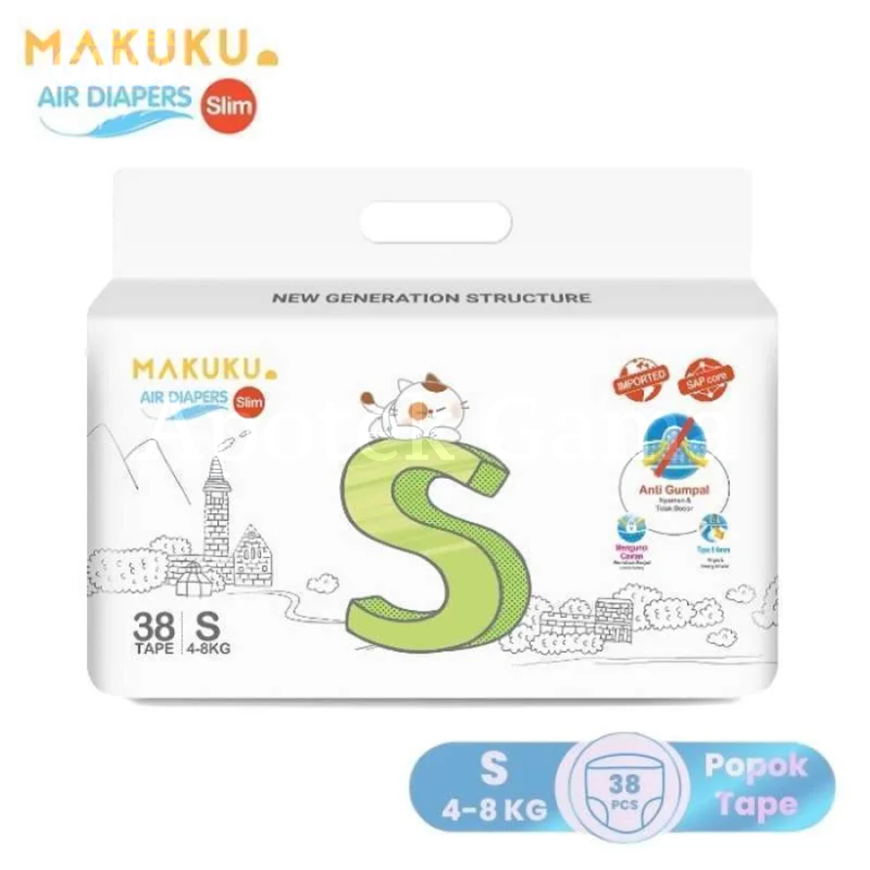 MAKUKU DIAPERS SLIM S 38