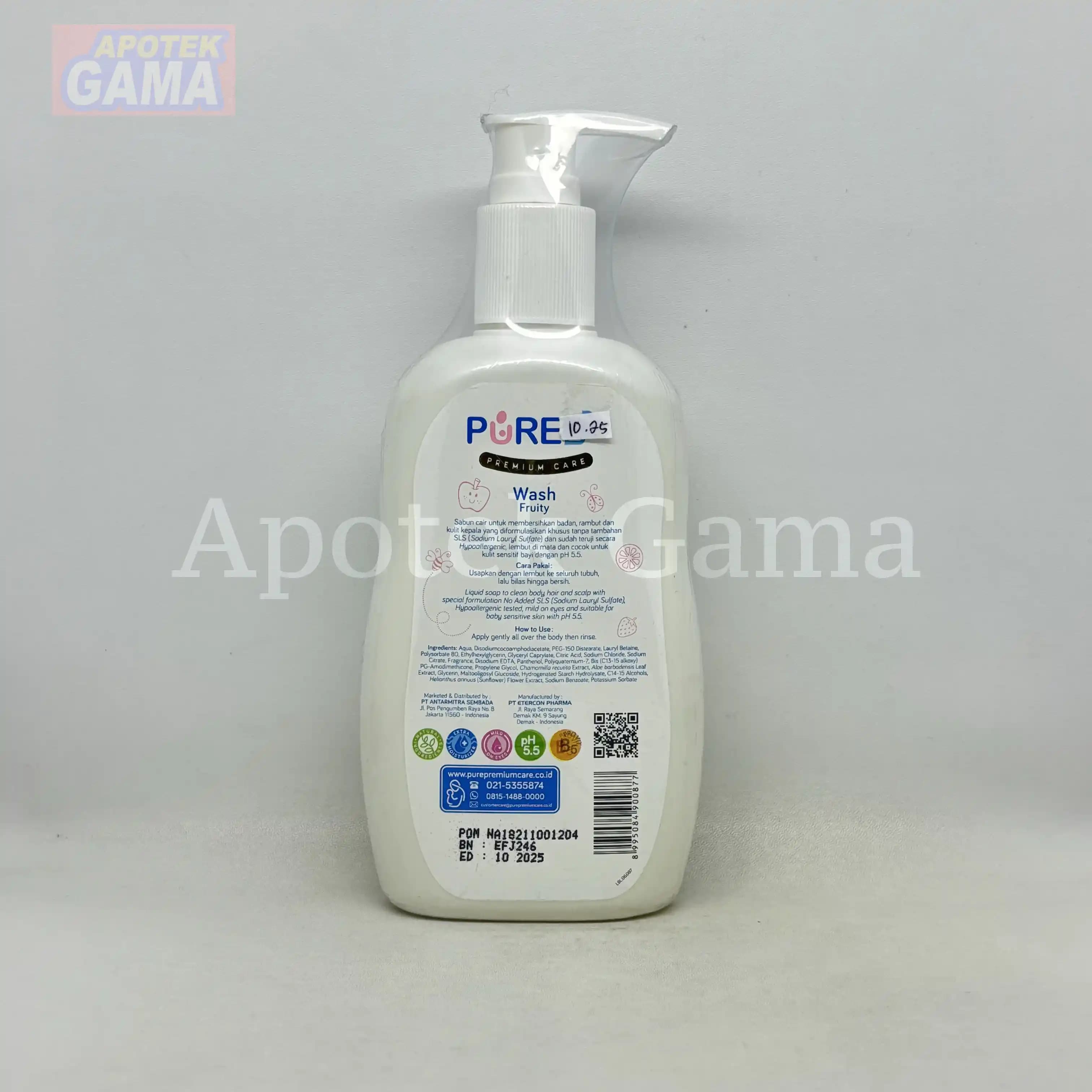 PURE BABY WASH FRUITY 230ML 4